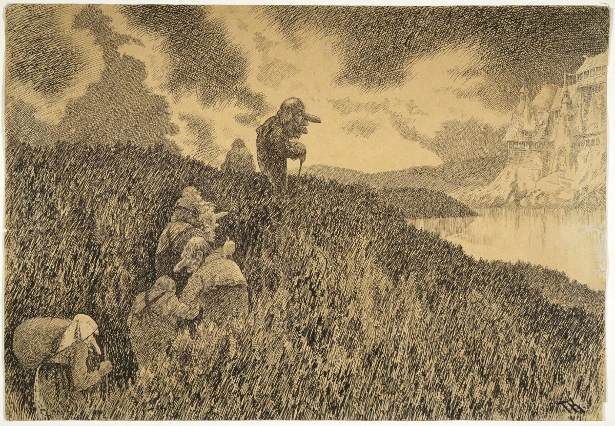 Theodor Kittlesen, paintings, art, folklore, monsters, trolls