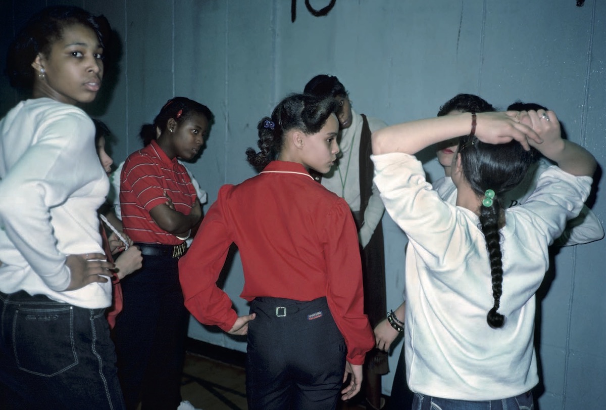 Discussion During Gym IS 291, Bushwick, Brooklyn, NY. June 1982