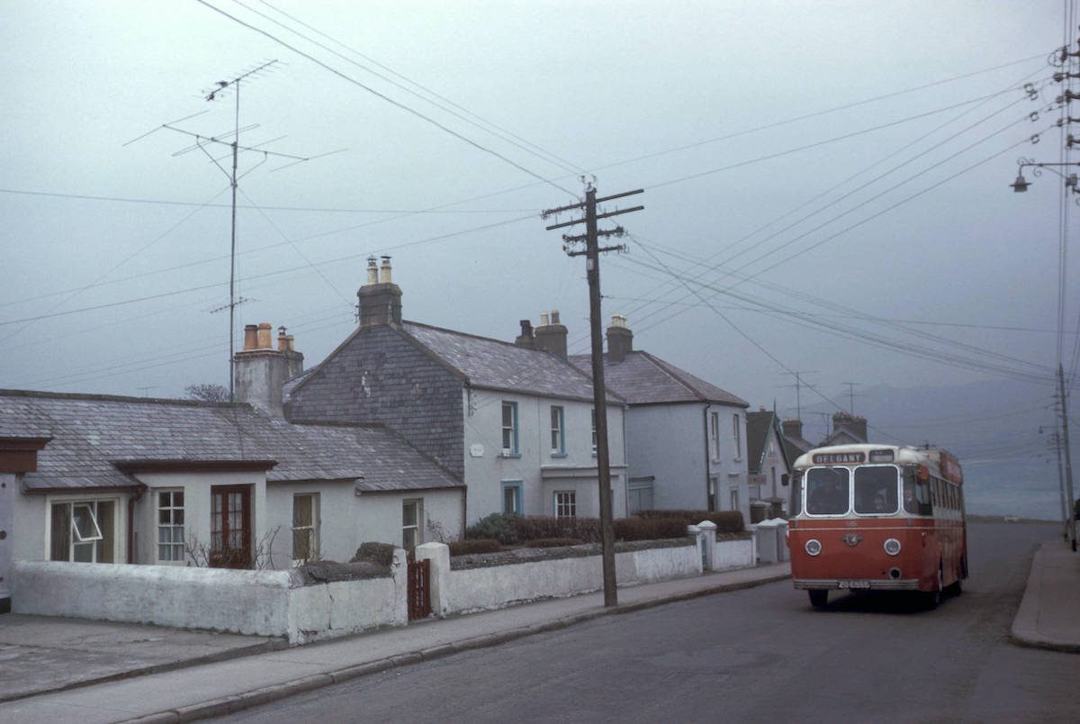 Dublin, bus on residential street 1964