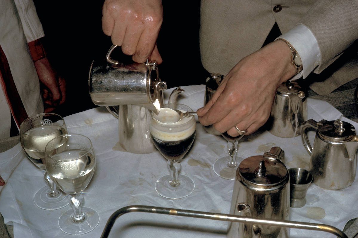 Dublin, preparing Irish coffee 1964