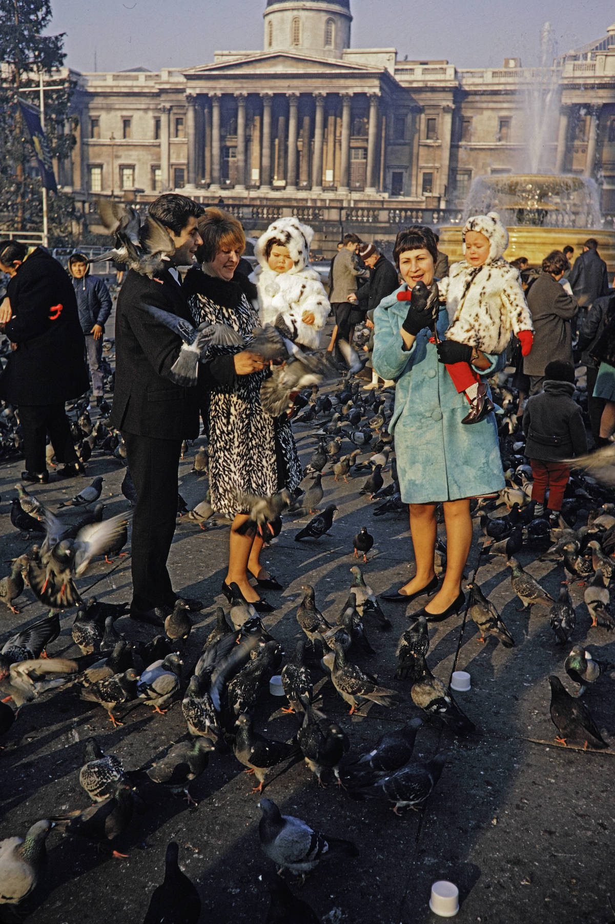 Feeding Pigeons Trafalgar Square London 1960s