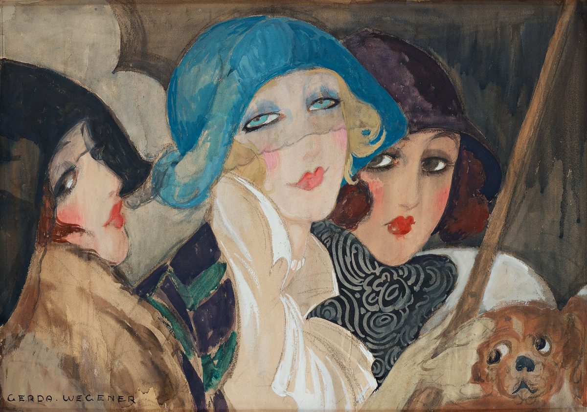 Three Women Under an Umbrella Gerda Wegener - c.1925