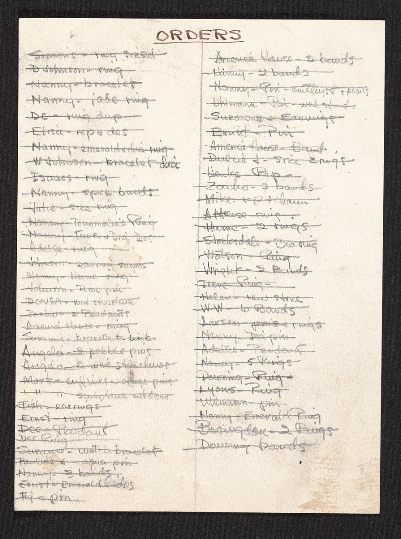 Margaret De Patta list of orders