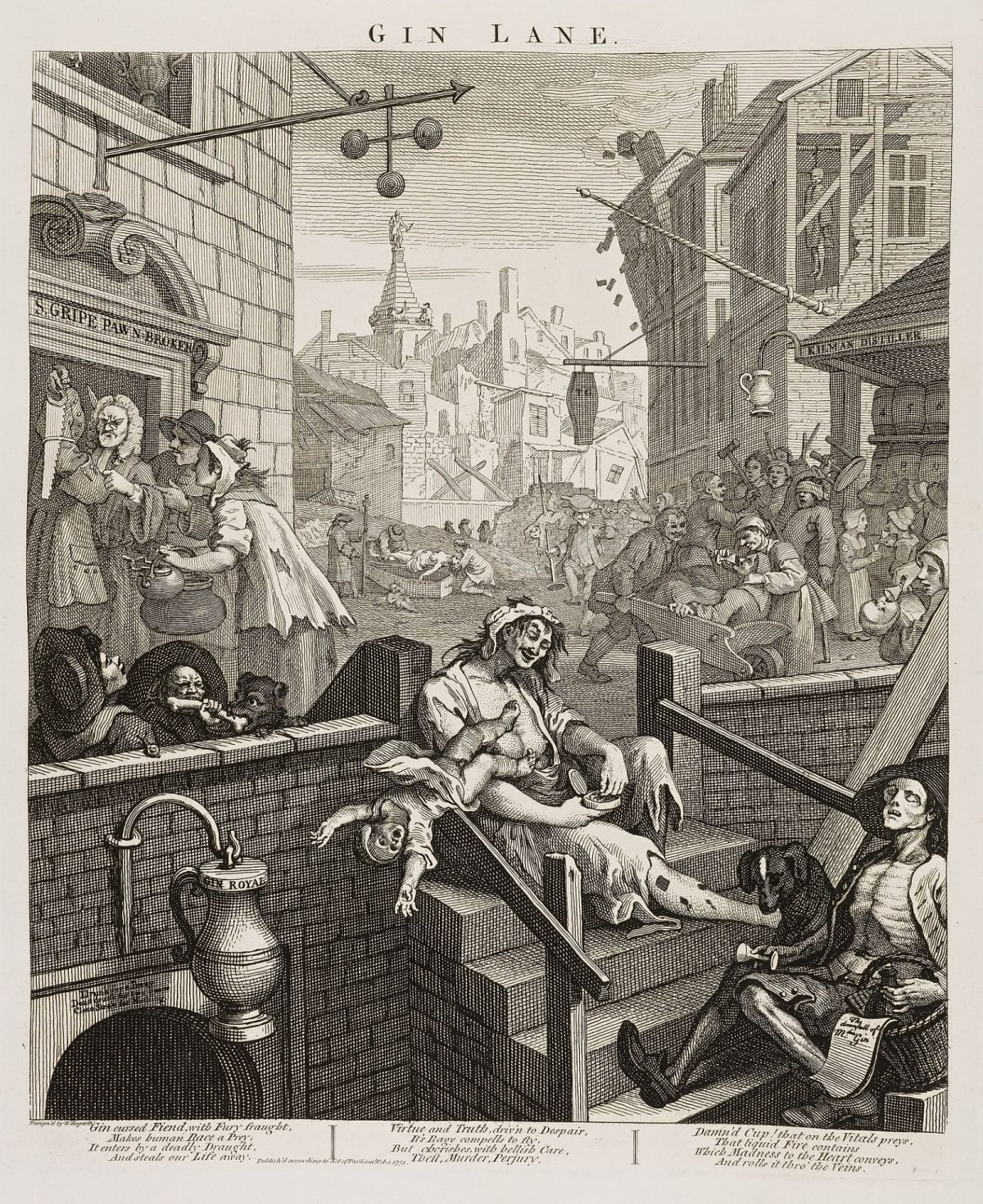 William Hogarth, Gin Lane, satire, etchings, art, history, London