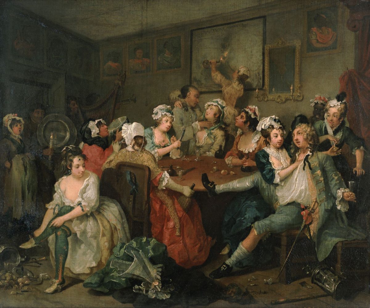 William Hogarth, The Rake's progress, art, painting, satire, 1700s