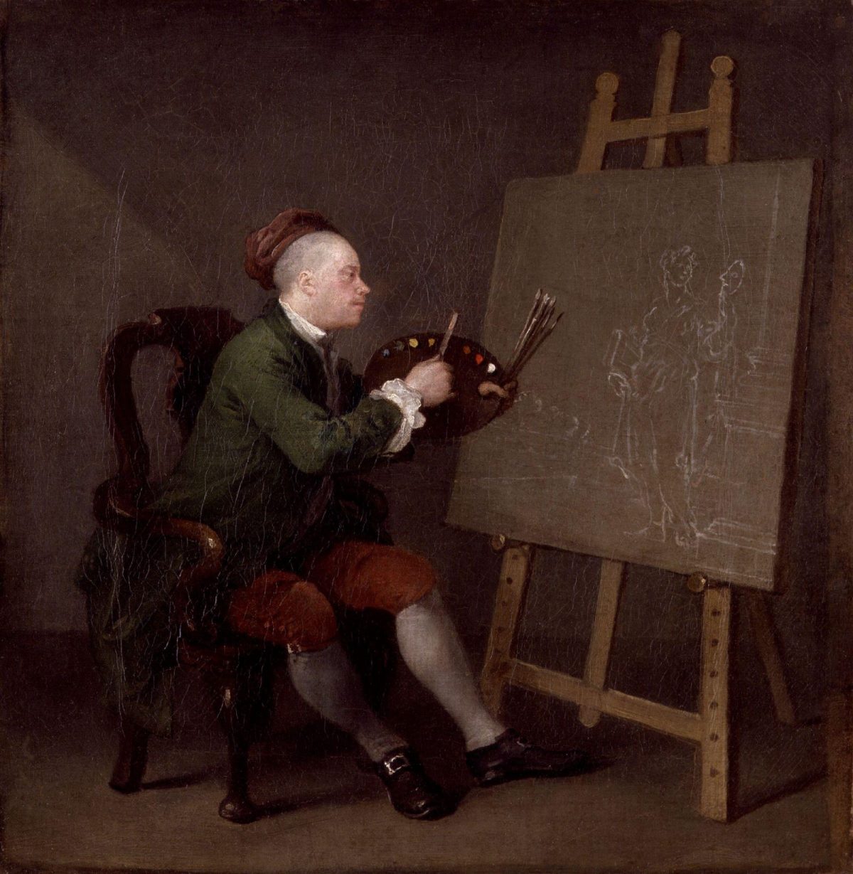 William Hogarth, self-portrait, painting, art