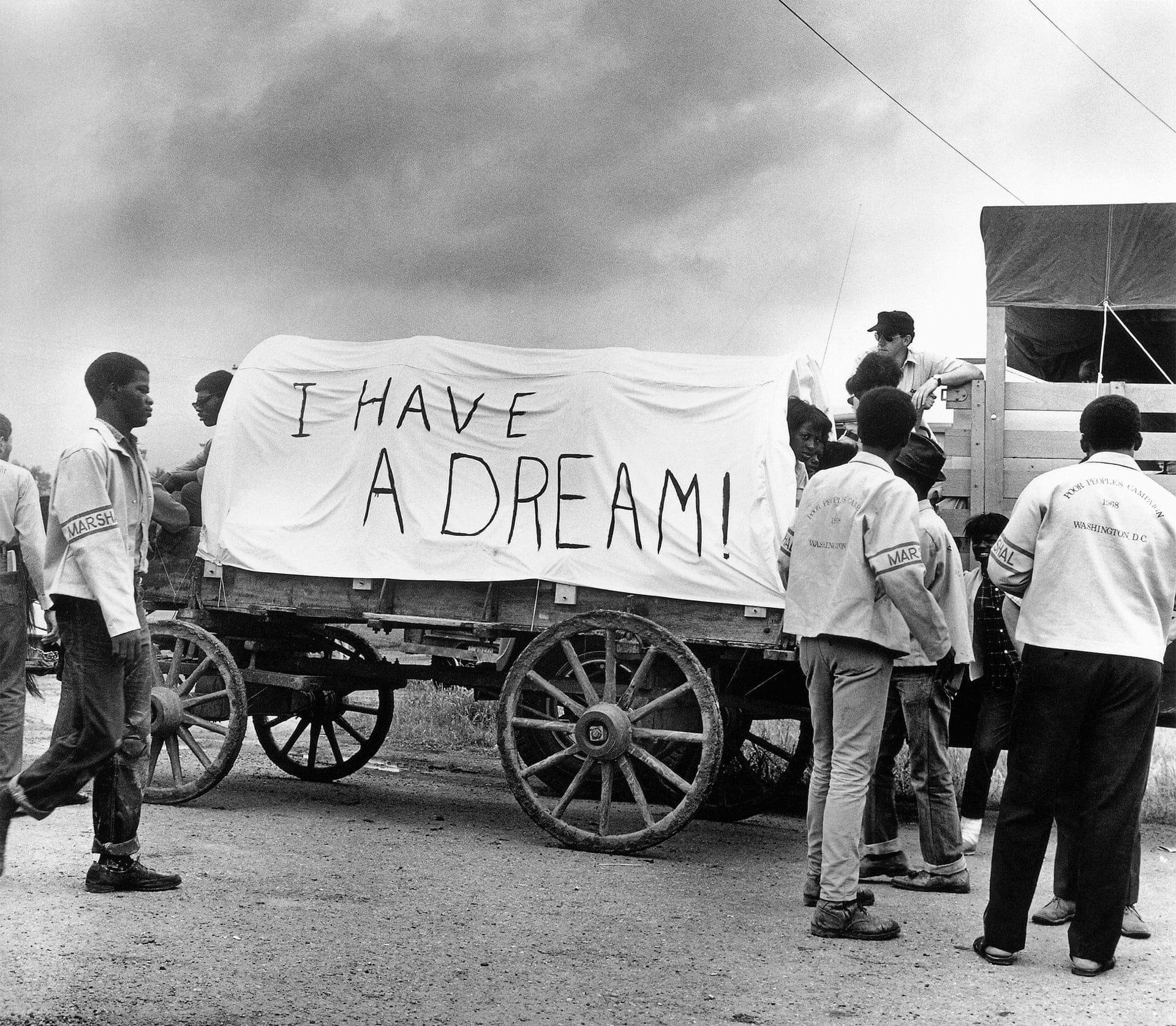 A mule train, part of Martin Luther King Jr’s Poor People’s Campaign, leaves Marks, Mississippi for Washington DC, 1968
