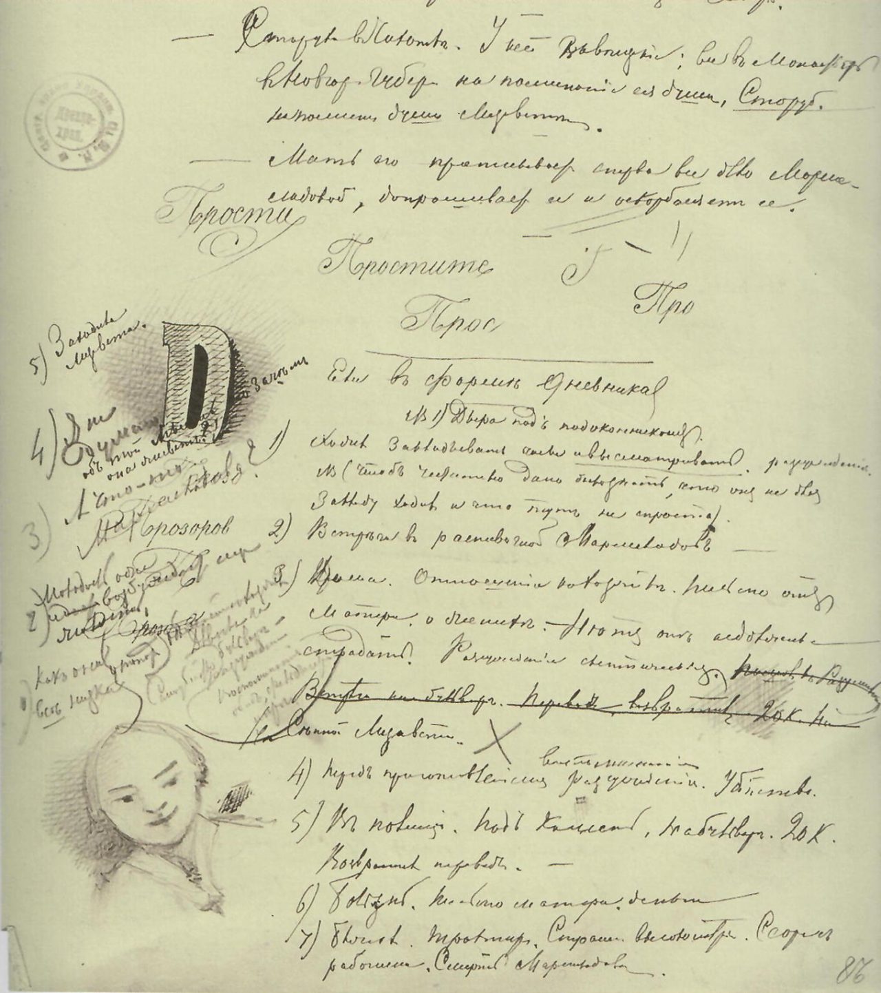 Fyodor Dostoevsky Draws Doodles