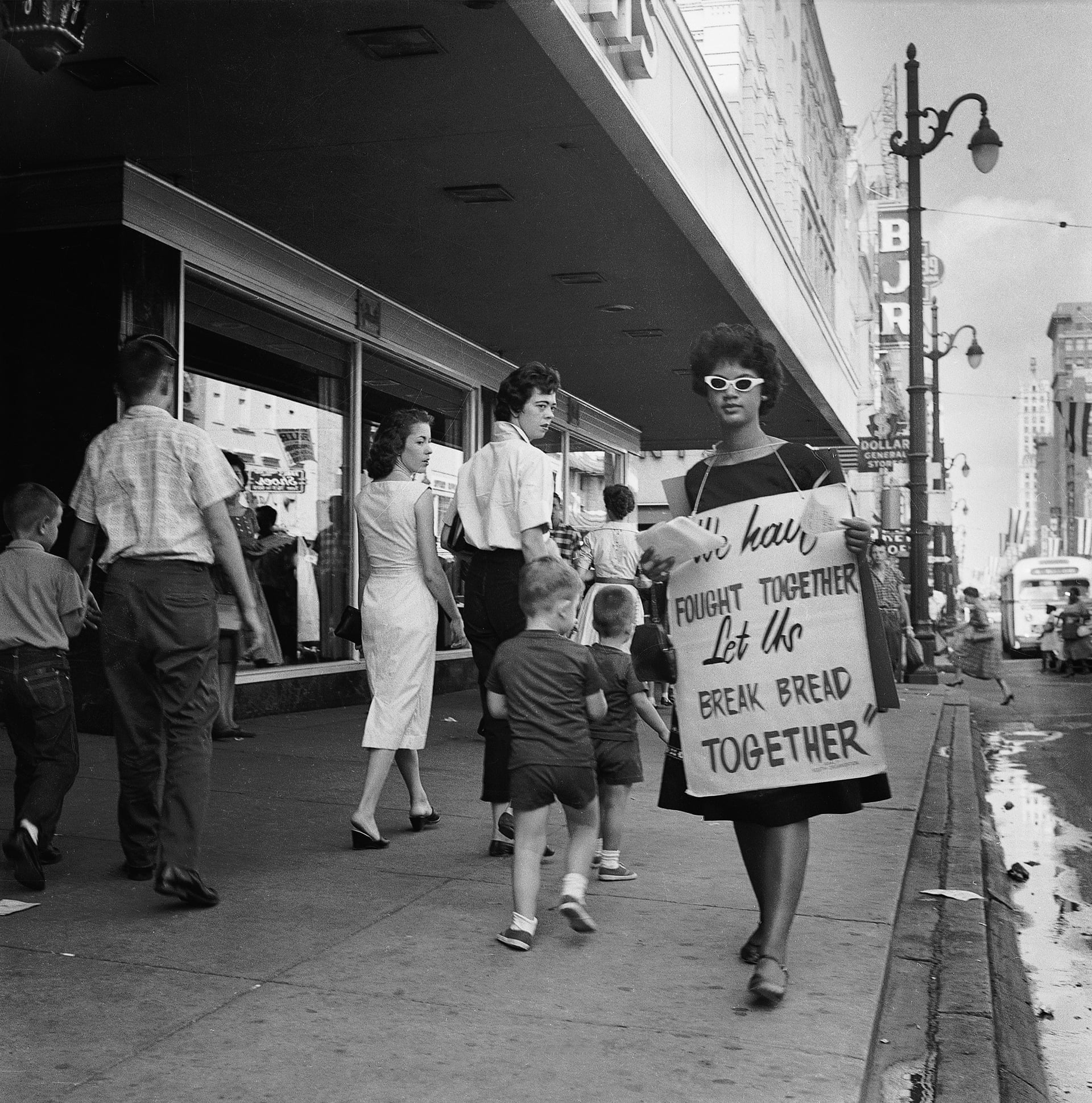 Junienne Briscoe, 16 years old, joined the picket lines along Main Street, no date