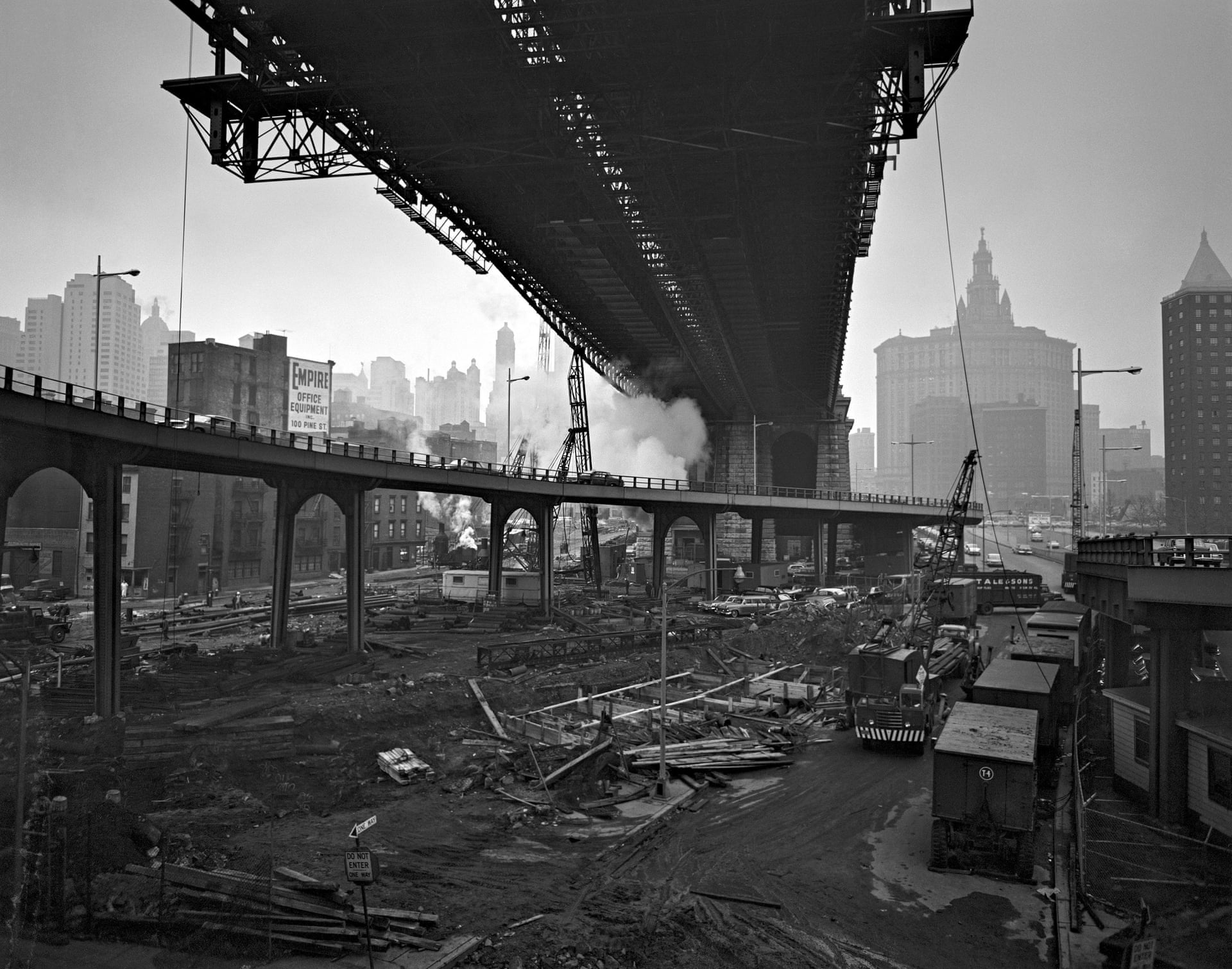View from FDR Drive downtown, 1964, New York