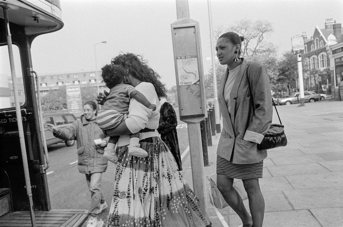 Boarding Bus, Peckham, Southwark, 1991
