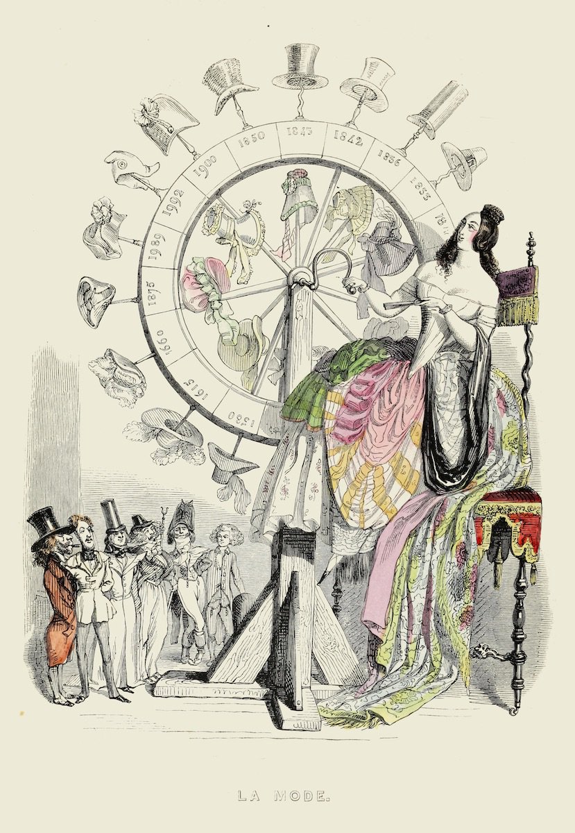  'The Wheel of Fashion' by JJ Grandville IN: 'Un Autre Monde: Transformations, Visions ... et Autre Choses', 1844.