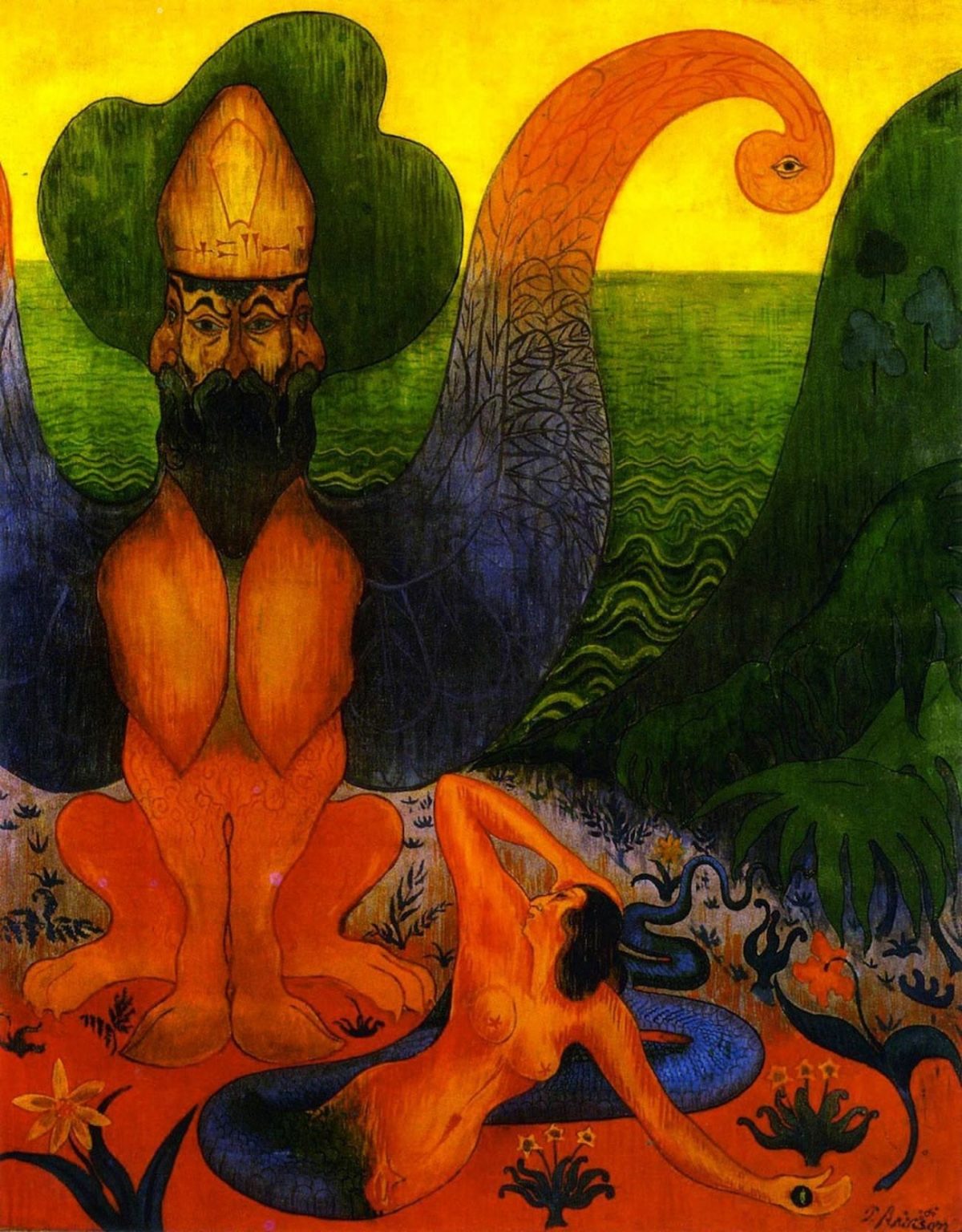 Paul Ranson, painting, occult, magic, myth, 1800s, witches, hippogriff