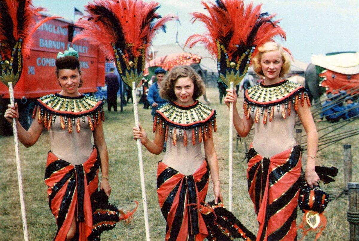 circus, performers, America, 1940s, 1950s, photography