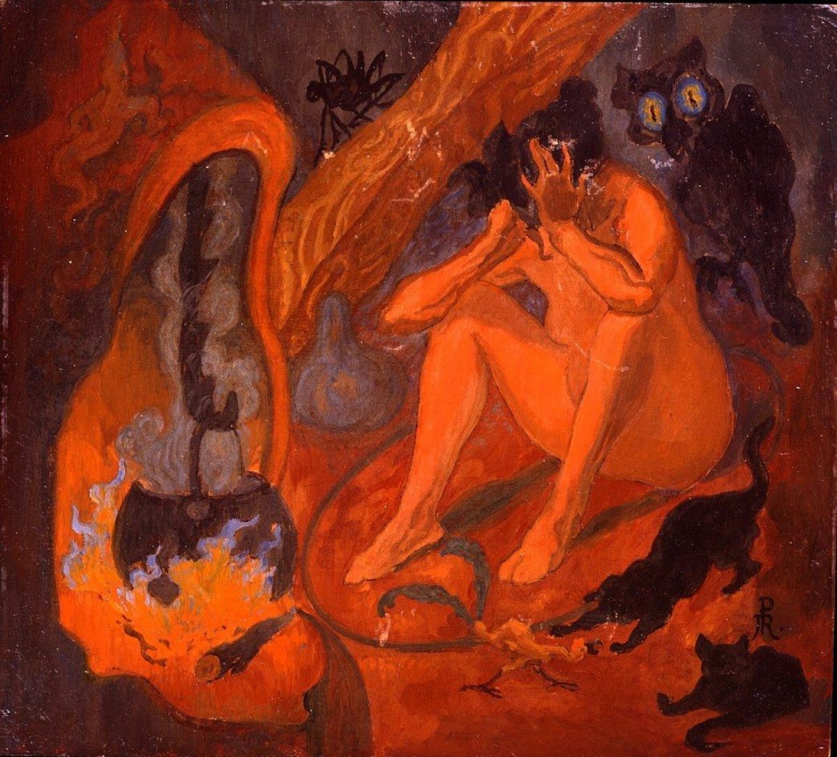 Paul Ranson, art, painting, occult, witchcraft, witches, myth, magic, 1800s