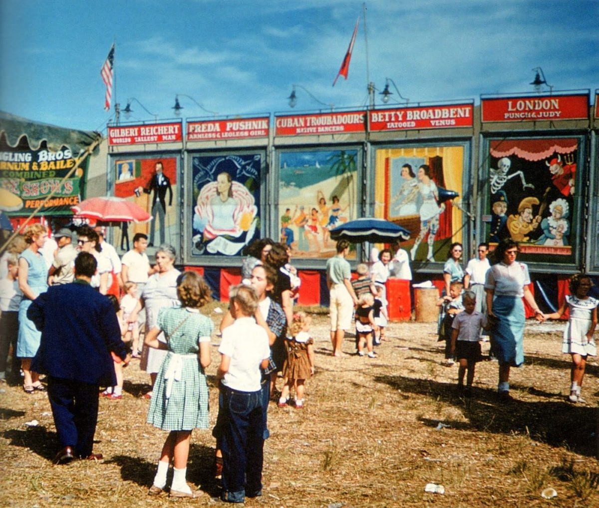 circus, performers, America, 1940s, 1950s, photography