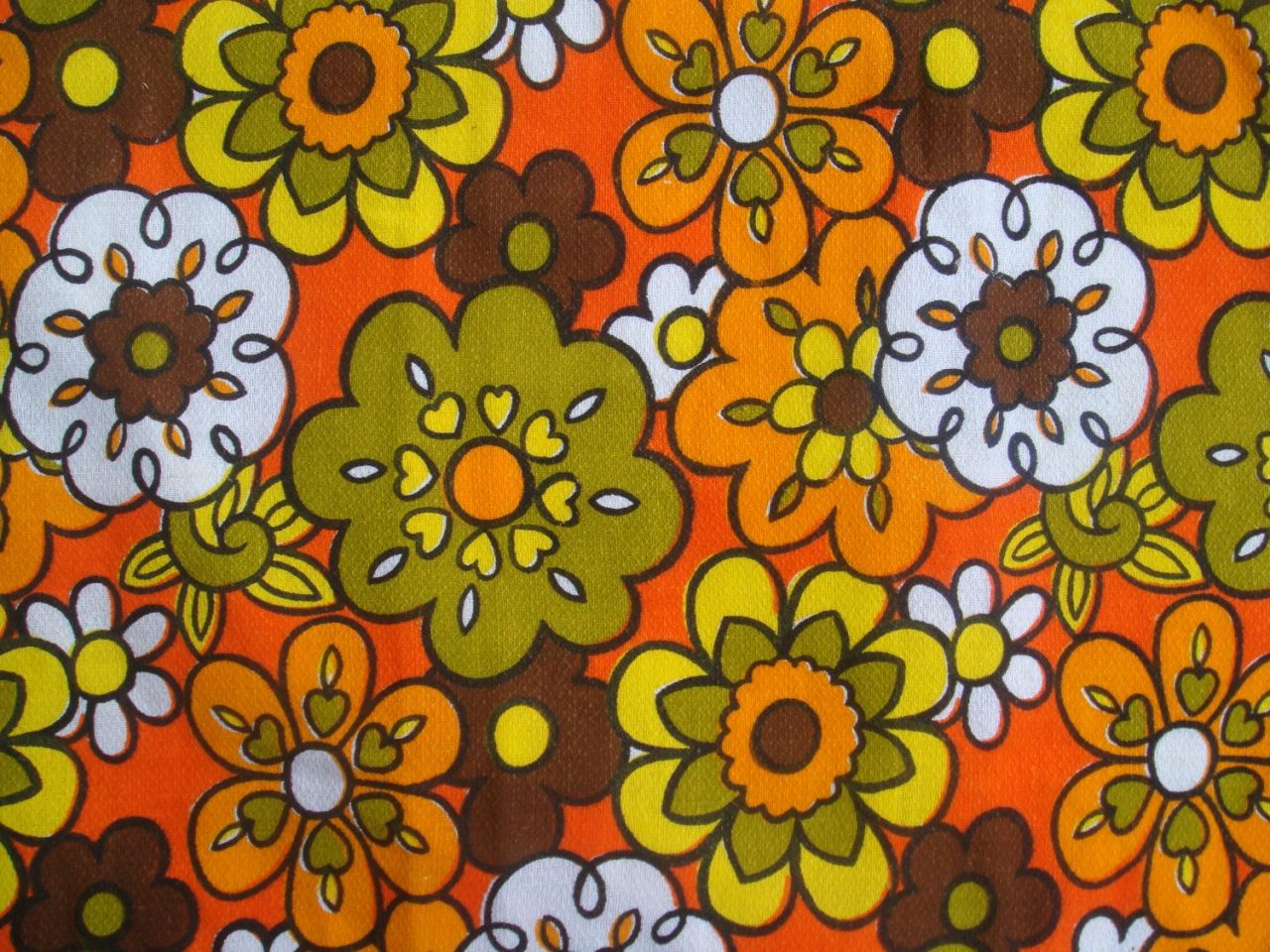 wallpaper, design, furnishing, home, flowers, bright, 1960s, 1970s