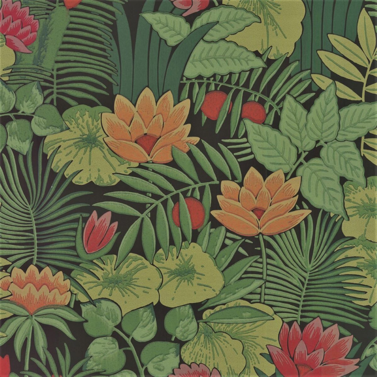 wallpaper, design, furnishing, home, flowers, bright, 1960s, 1970s