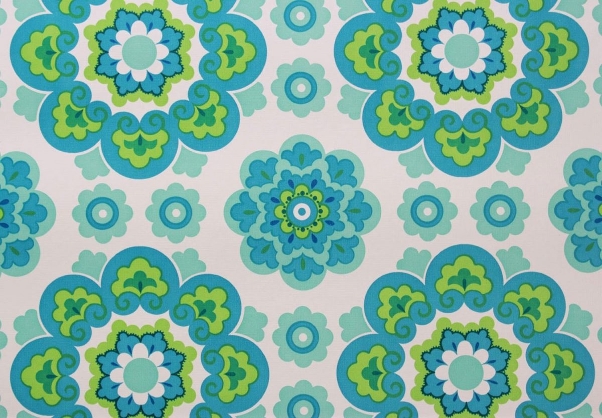 wallpaper, design, furnishing, home, flowers, bright, 1960s, 1970s