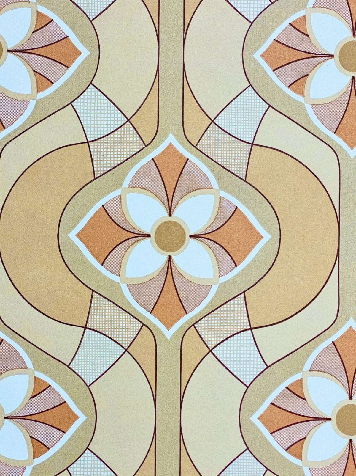 wallpaper, design, furnishing, home, flowers, bright, 1960s, 1970s