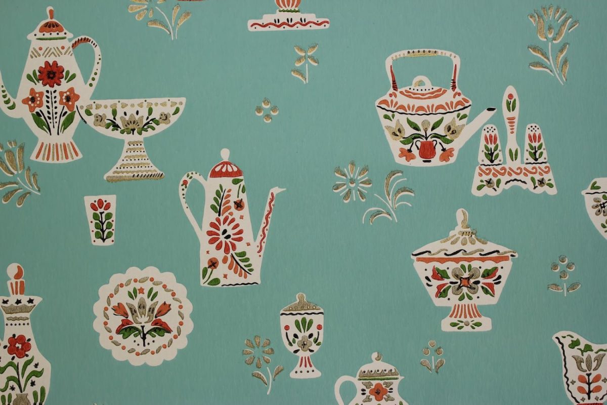 wallpaper, design, furnishing, home, flowers, bright, 1960s, 1970s