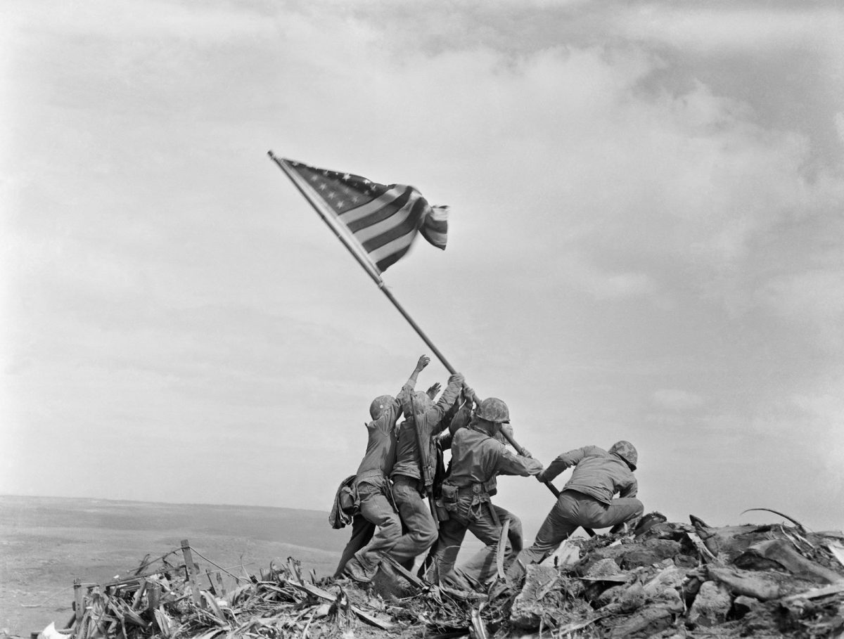 World War II, Iwo Jima, US Army, Stars and Stripes, war, combat, 1945