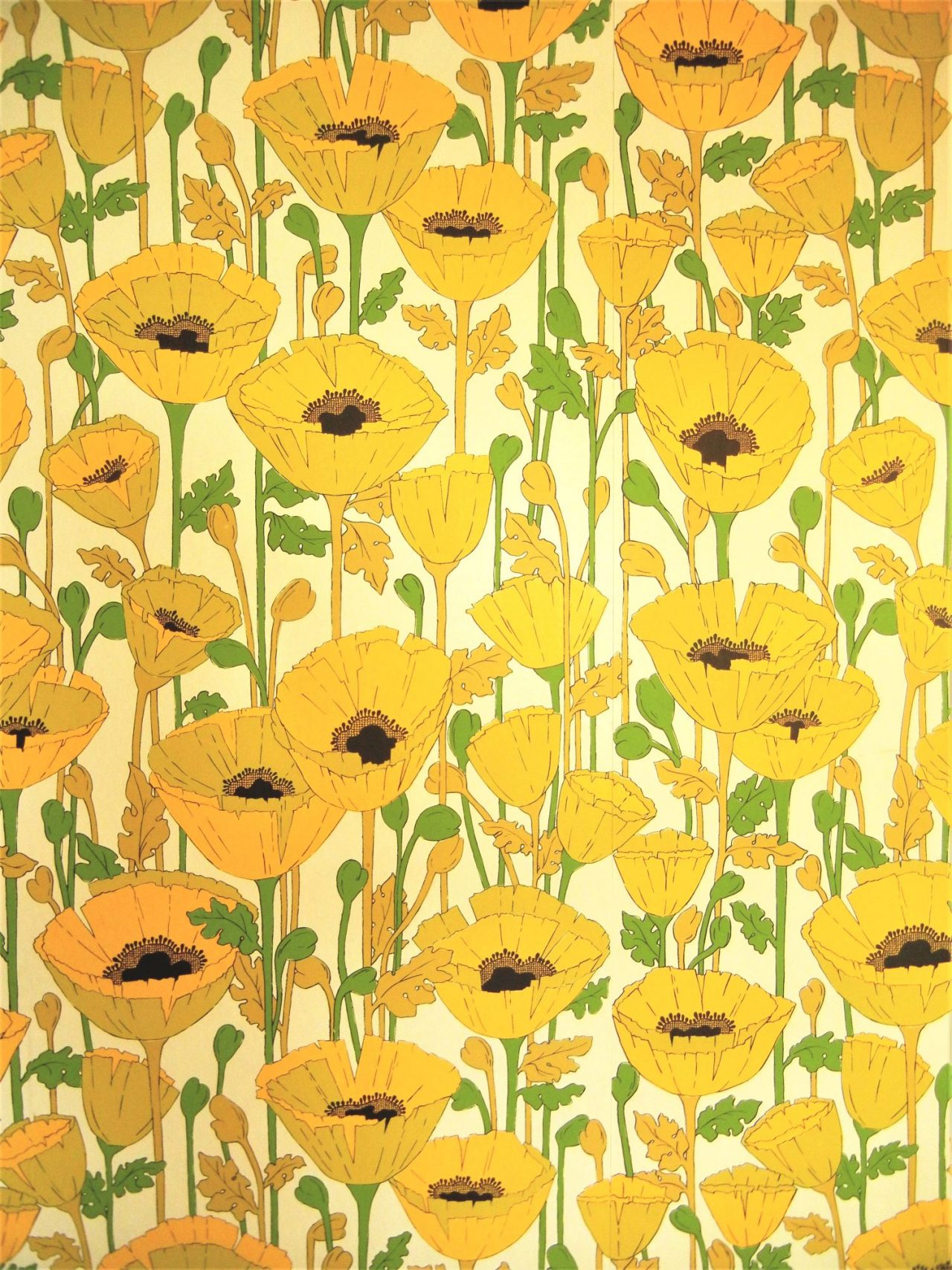 wallpaper, design, furnishing, home, flowers, bright, 1960s, 1970s