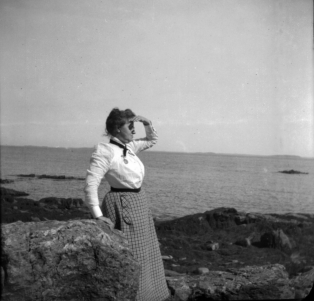 Miss Merriam at Sherman's Point, 1900.
