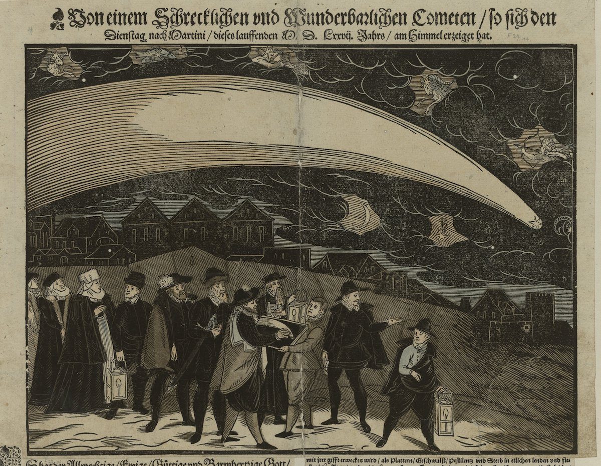 Comet of 1577, depicted by Georgium Jacobum von Datschitz, 1577