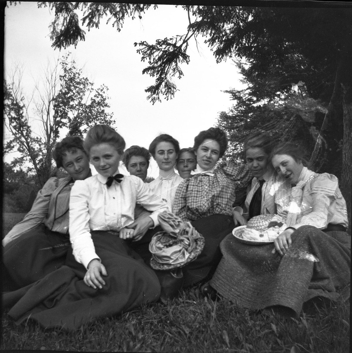 Some of Miss Garland's girls, Class of 1900. Taken at Milton [MA] June 1900