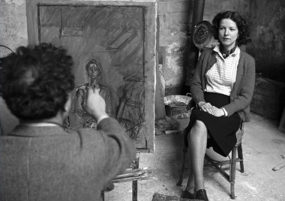 Alberto Giacometti and his wife Annette, 1954