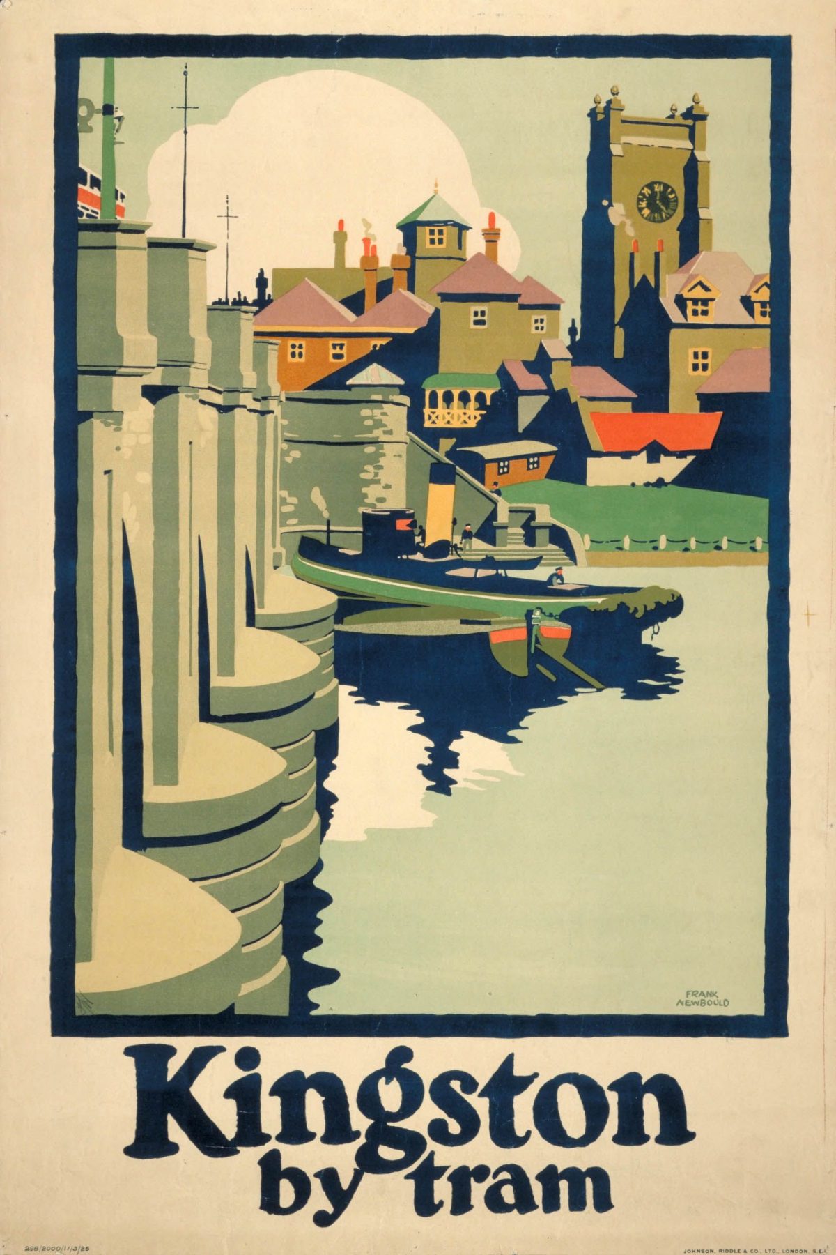 Glamorosos posters de viagem britânicos de Entre as Guerras Artes & contextos Kingston by tram by Frank Newbould 1925