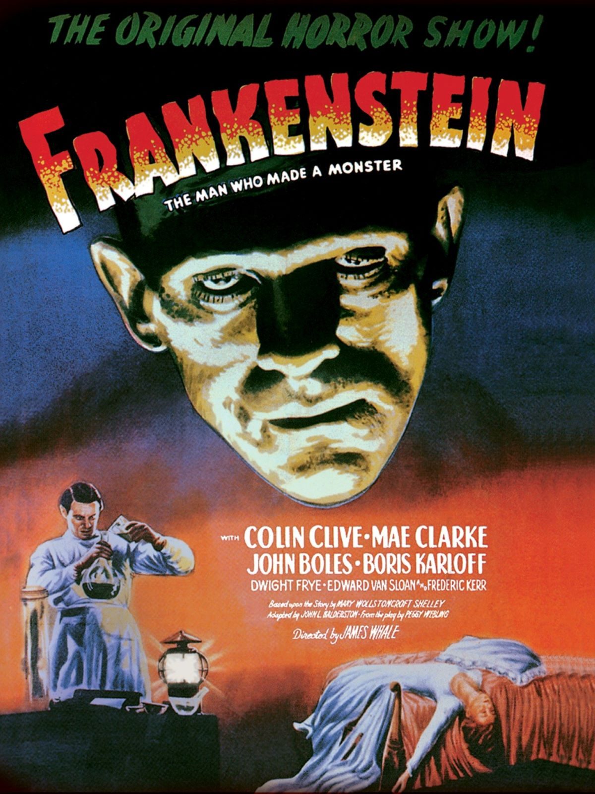 Frankenstein, Boris Karloff, Karoly Grosz, film posters, horror, 1931, James Whale