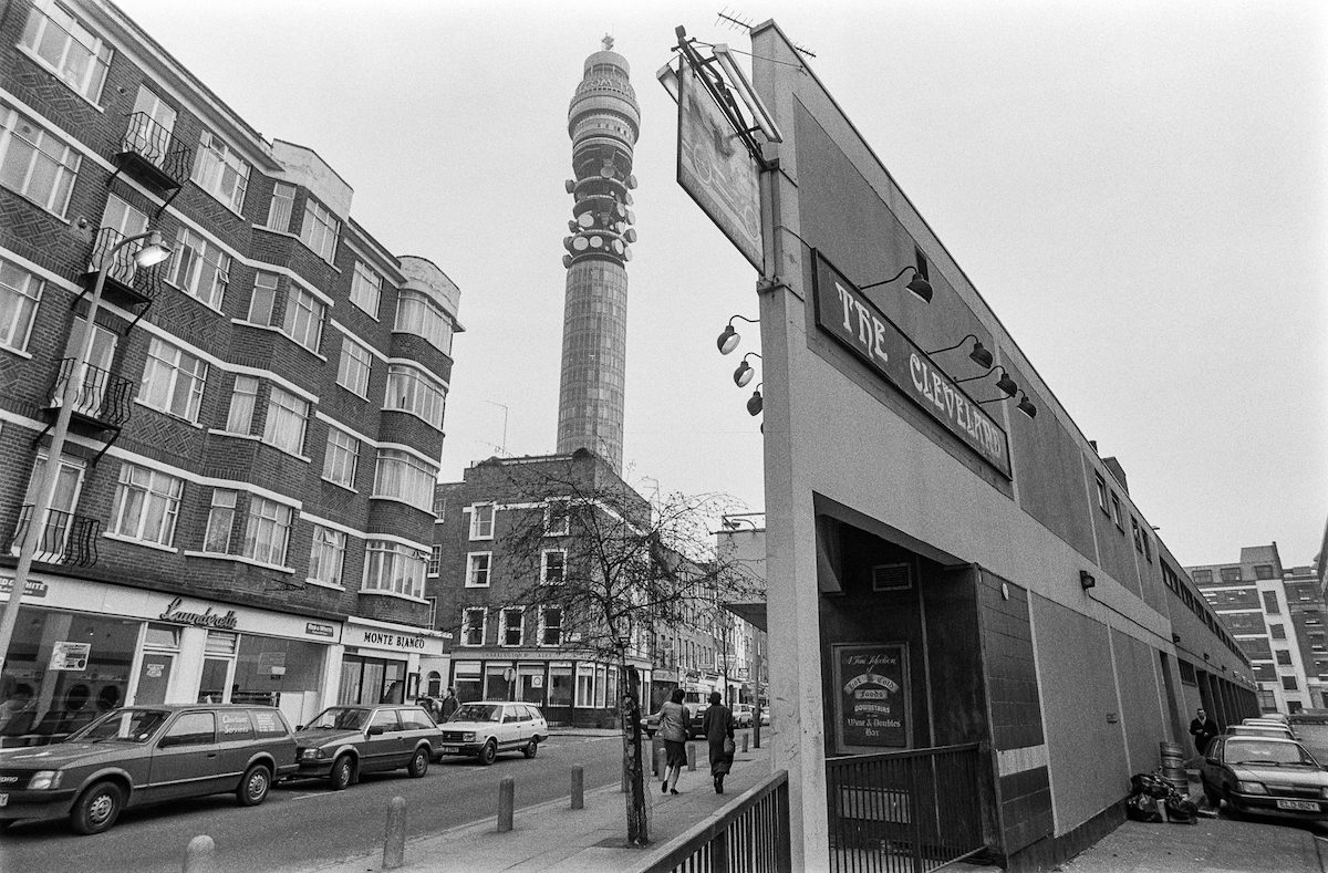 The Cleveland, Post Office Tower, Cleveland St, Fitzrovia, E=Westminster, Camden, 1987
