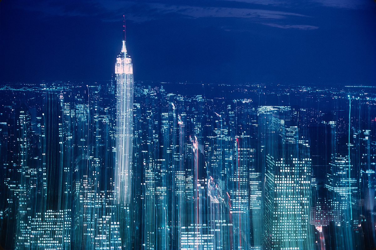 November 1969 New York City abstract sky line. (photo by Gerry Cranham)