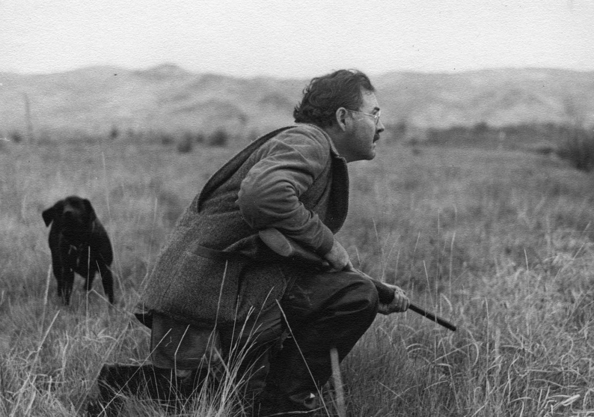 Description: Ernest Hemingway duck hunting in Idaho. Credit Line: Ernest Hemingway Collection. John F. Kennedy Presidential Library and Museum, Boston. Date: October, 1941
