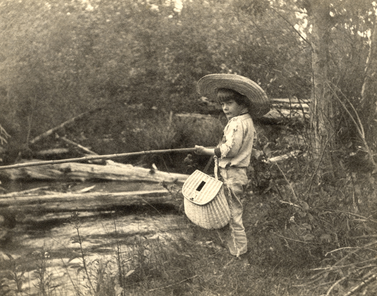 Description: A young Ernest Hemingway fishing in Horton's Creek, near Walloon Lake, Michigan. Credit Line: Ernest Hemingway Collection. John F. Kennedy Presidential Library and Museum, Boston. Date: July, 1904 Creator: Clarence Edwards Hemingway