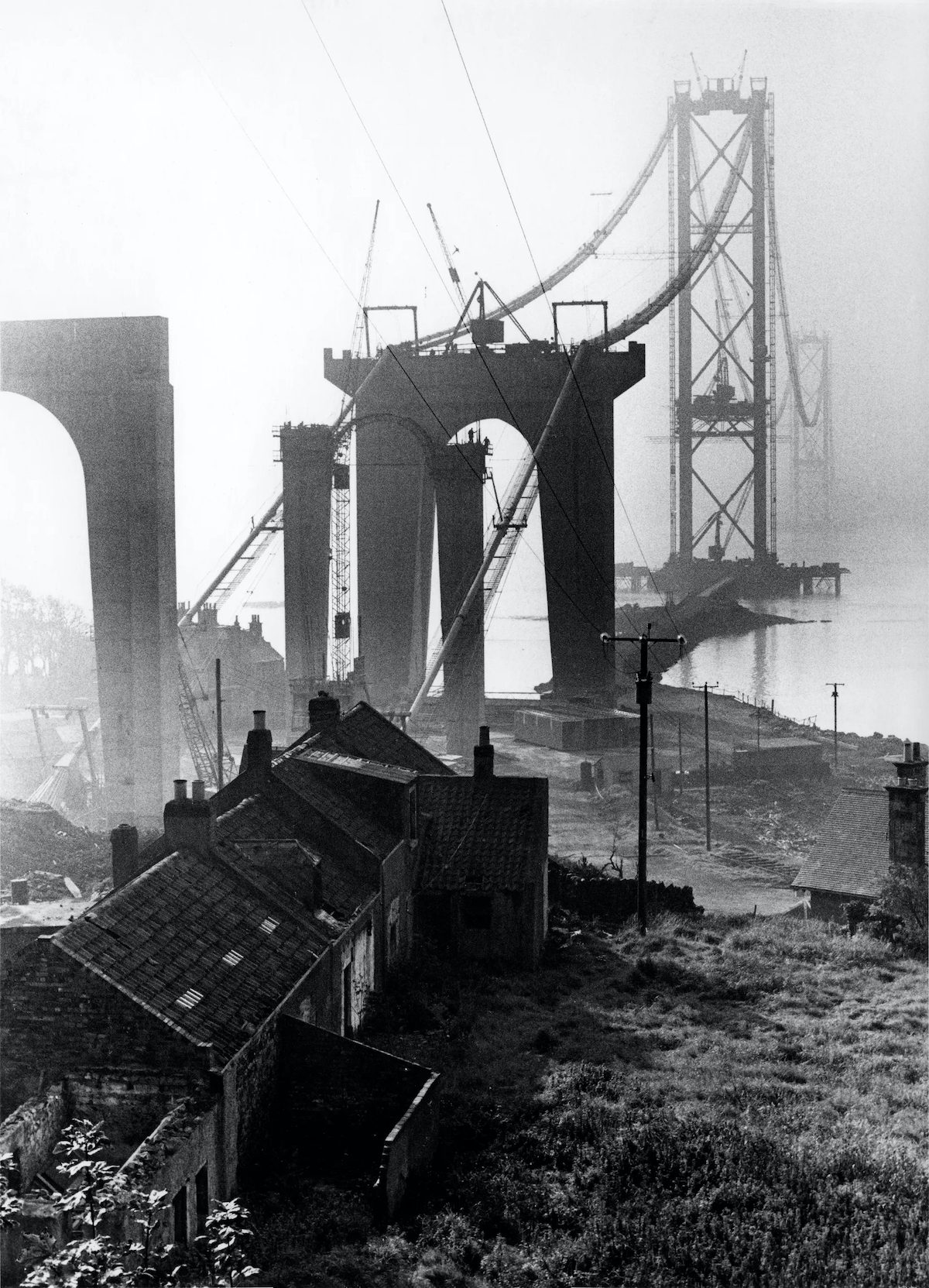 Forth Road Bridge under construction, 1962