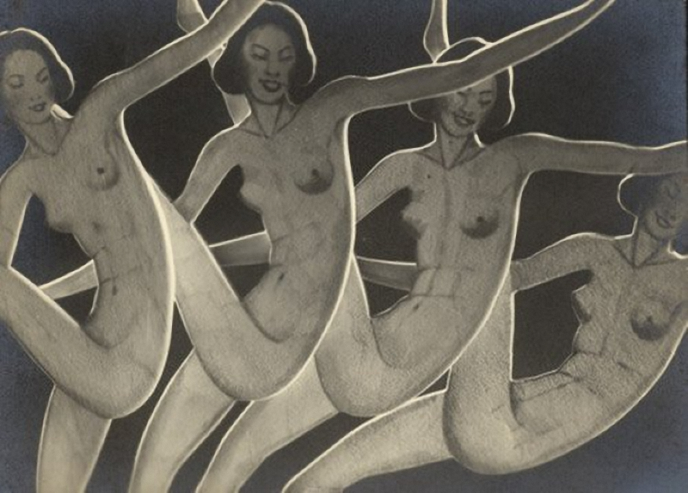František Drtikol – Girls, Paper cut-out, 1932