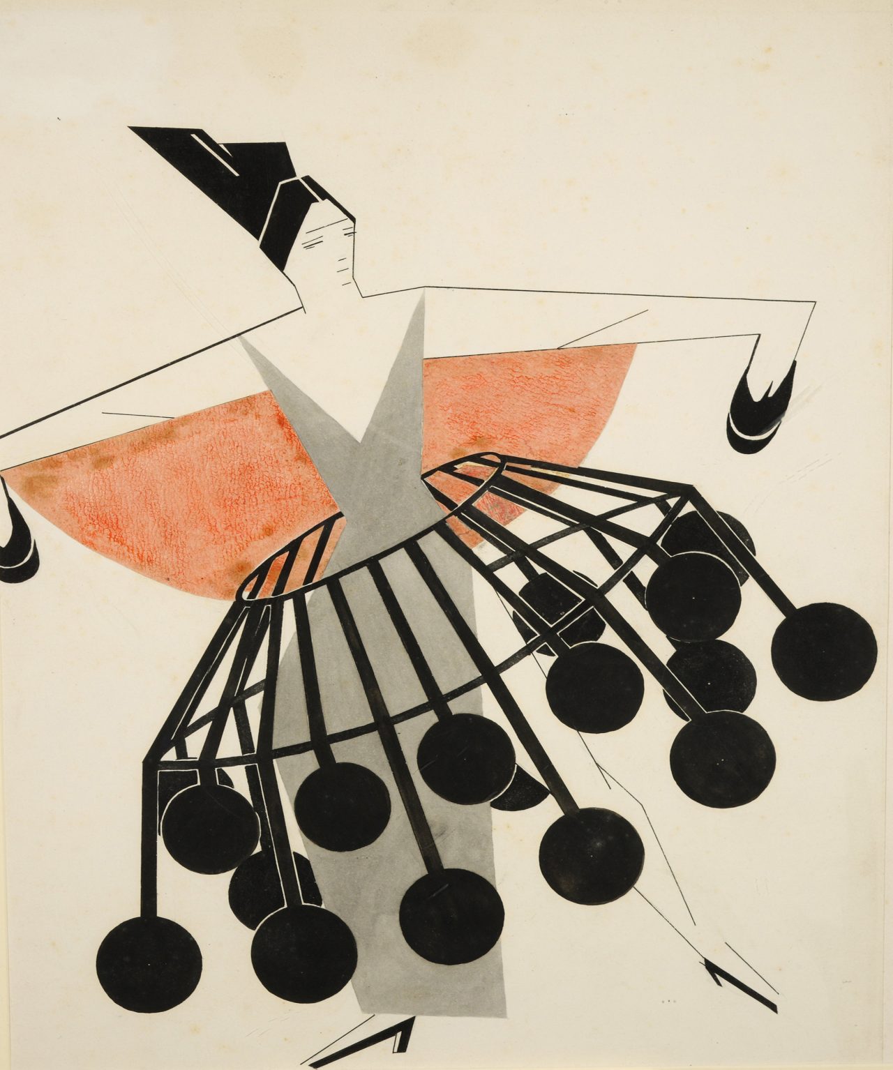 Sketch of a woman’s costume, by Aleksandra Ekster, 1924.