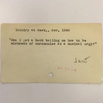 Interesting Questions to the Reference Section of the New York Public Library – 1944 to 1979