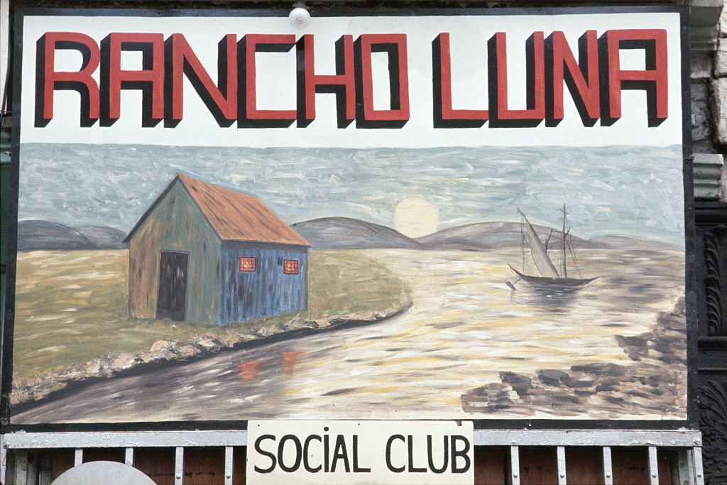 Social club sign, South Bronx, 1970