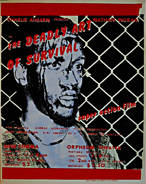 NO WAVE FILM: EPISÓDIOS DE UMA PORNUCÓPIA DE TERRORISTAS DE ARTE NA DÉCADA DE 1970, NYC Artes & contextos Charlie Ahearn The Deadly Art of Survival Silkscreen Poster 1979