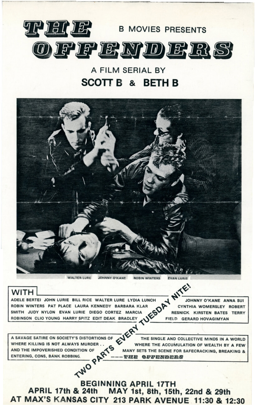 Max's Kansas City, Scott B. and Beth B., The Offenders, Flyer, 1980
