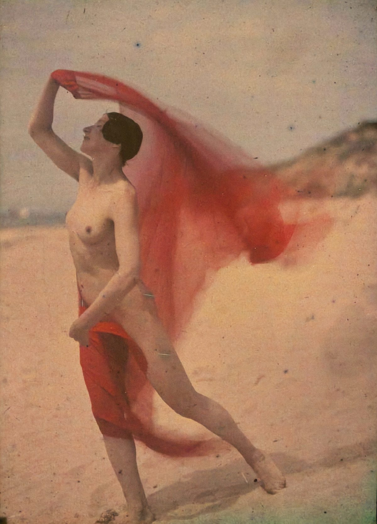 Tatiana at the Beach - Autochromes by Artist Ernest-Louis Lessieux pic