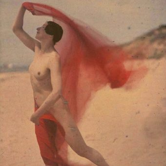 Tatiana at the Beach – Autochromes by Artist Ernest-Louis Lessieux