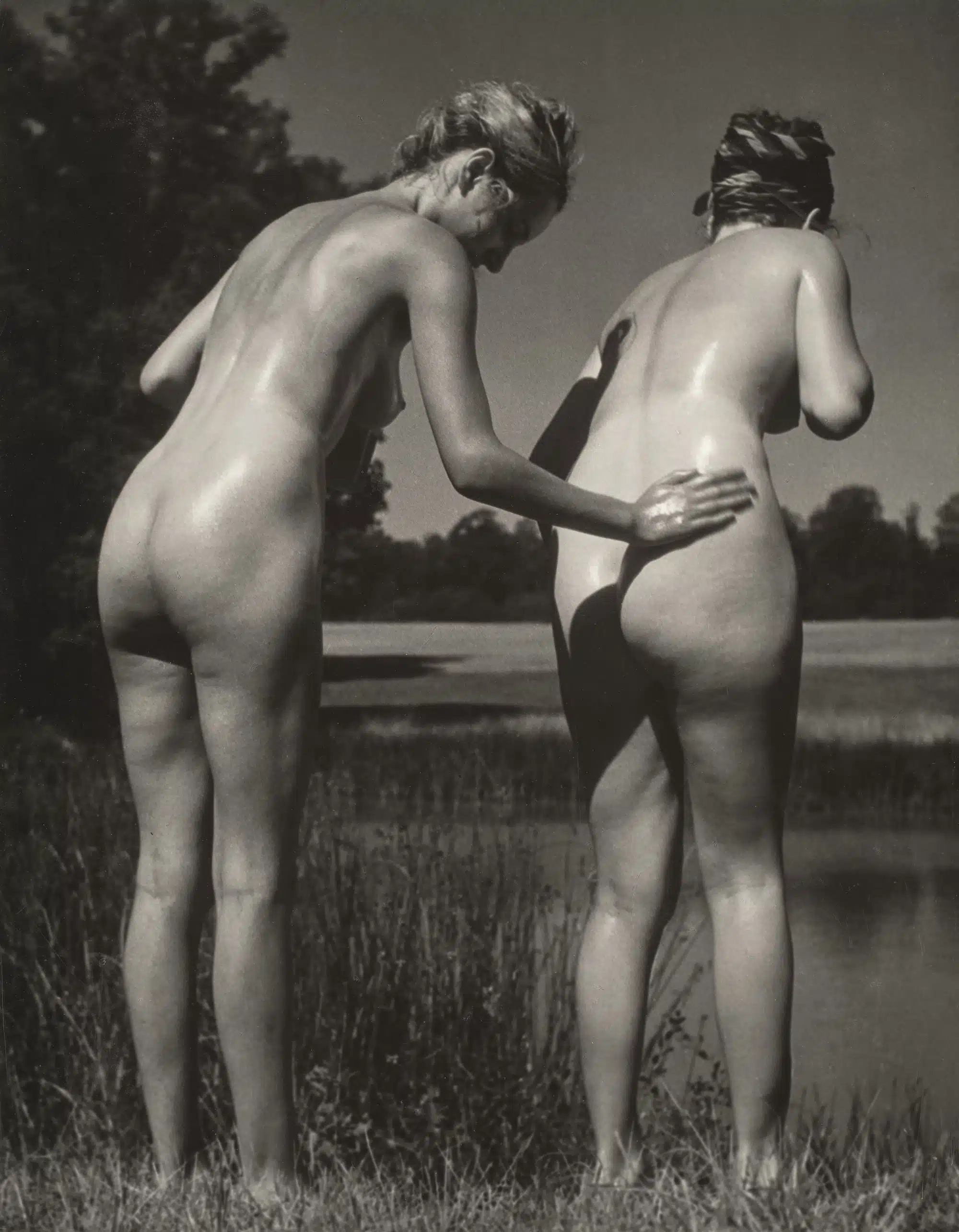 Two Female Nudes in the Open Air, Harvest, ca. 1930 - Flashbak