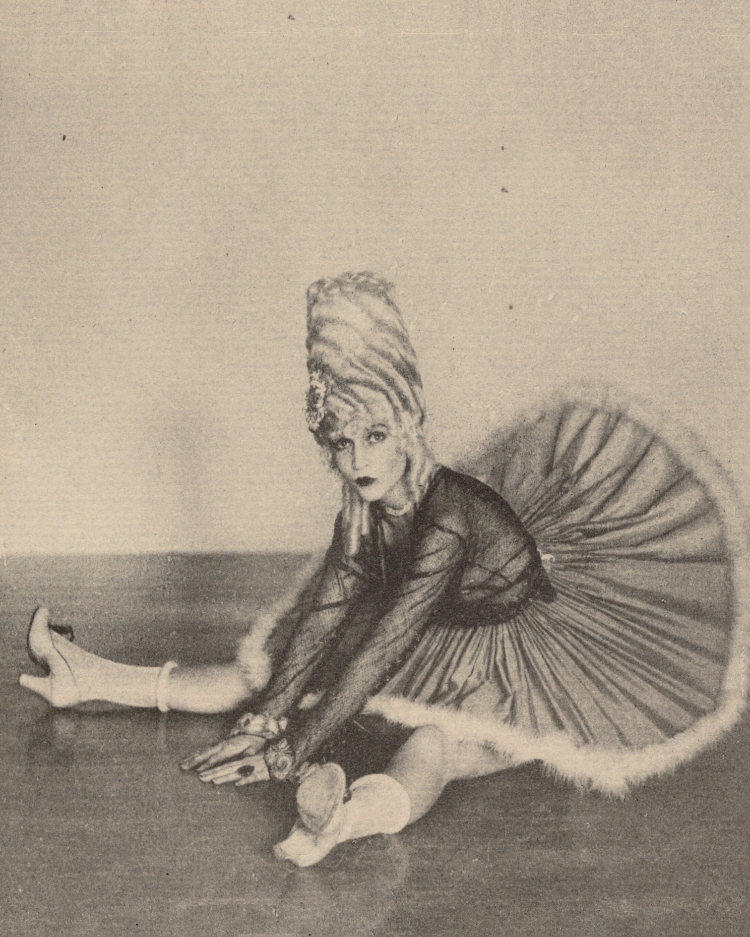 Woman In Can Can Costume Seated On Floor With Legs Spread Apart Flashbak 