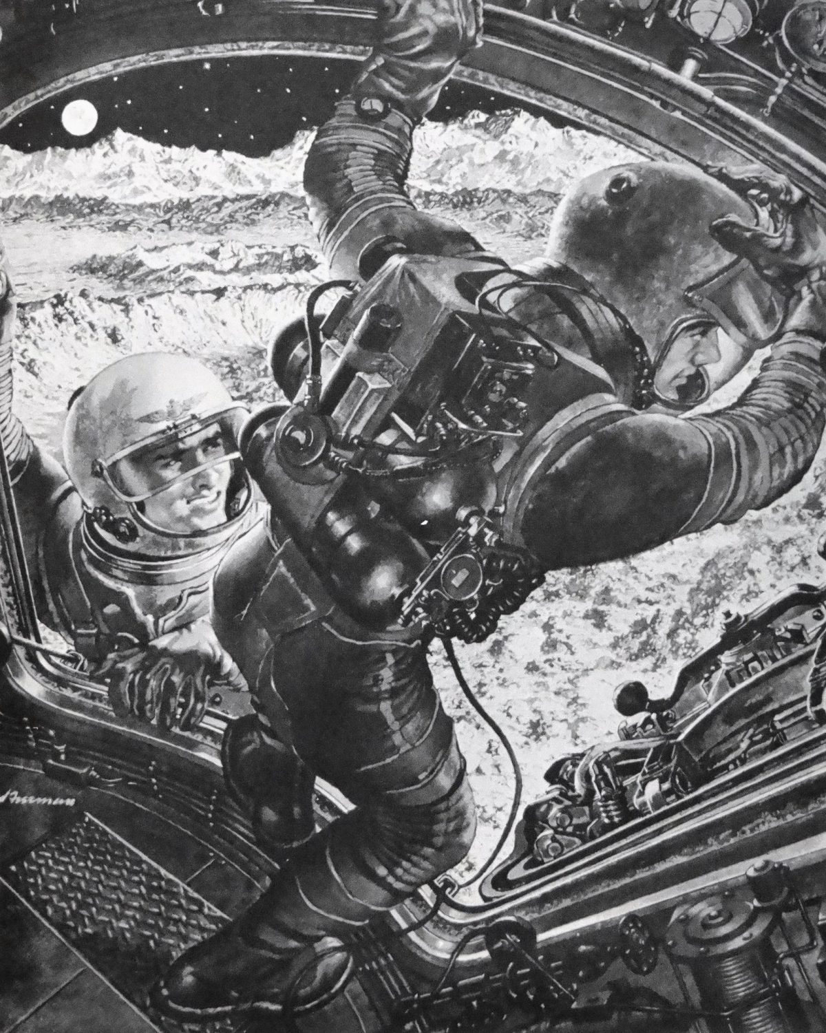 First Men To The Moon by Rocketeer Wernher von Braun - 1960 - Flashbak