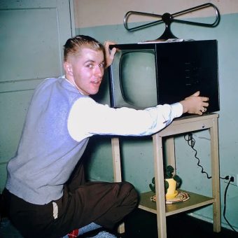 Found Photos of People And Their Television Sets